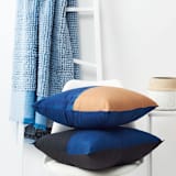 "Aakar Mor Silk Pillow" - Throw Pillows in blue by Anjali Purohit