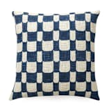 "Checkered Block Printed Pillow - Cover + Insert" - Throw Pillows in blue by Powered By People