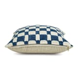 "Checkered Block Printed Pillow - Cover + Insert" - Throw Pillows in blue by Powered By People