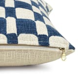"Checkered Block Printed Pillow - Cover + Insert" - Throw Pillows in blue by Powered By People