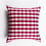 "Abigail Plaid Handwoven Cotton Throw Pillow, Size 20" x 20"" - Throw Pillows in red by Archive New York