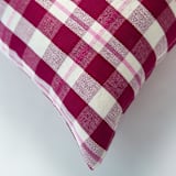 "Abigail Plaid Handwoven Cotton Throw Pillow, Size 20" x 20"" - Throw Pillows in red by Archive New York