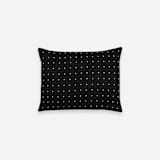 "Small Cross-Stitch Throw Pillow - Charcoal" - Throw Pillows in black by Anchal