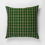 "Chipas Green Plaid Handwoven Cotton Throw Pillow, Size 20" x 20"" - Throw Pillows in green by Archive New York