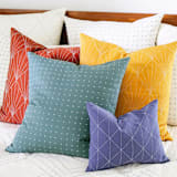 "Cross-Stitch Throw Pillow - Spruce" - Throw Pillows in green by Anchal