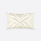 "Geometric Lumbar Pillow - Bone" - Throw Pillows in white by Anchal