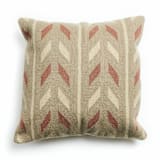 "Ero Green Brown Geometric Pattern Hand-woven Jute Cotton Large Pillow" - Throw Pillows in green by Anjali Purohit