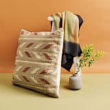 "Ero Green Brown Geometric Pattern Hand-woven Jute Cotton Large Pillow" - Throw Pillows in green by Anjali Purohit