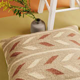 "Ero Green Brown Geometric Pattern Hand-woven Jute Cotton Large Pillow" - Throw Pillows in green by Anjali Purohit