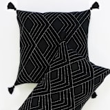 "Tilt Throw Pillow - Charcoal" - Throw Pillows in black by Anchal