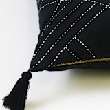 "Tilt Throw Pillow - Charcoal" - Throw Pillows in black by Anchal