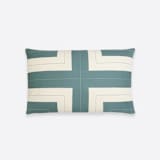 "Interlock Lumbar Pillow - Spruce" - Throw Pillows in green by Anchal
