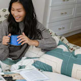 "Interlock Lumbar Pillow - Spruce" - Throw Pillows in green by Anchal