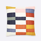 "Multi-Check Euro Sham" - Throw Pillows in multicolor by Anchal