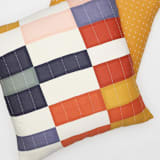 "Multi-Check Euro Sham" - Throw Pillows in multicolor by Anchal