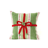 "10" Green Stripe Gift Pillow" - Throw Pillows in green by Melange Collection