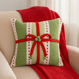 "10" Green Stripe Gift Pillow" - Throw Pillows in green by Melange Collection