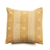 "Chokor Ochre Handloom Pillow" - Throw Pillows in yellow by Anjali Purohit
