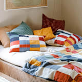 "Multi-Check Lumbar Pillow" - Throw Pillows in multicolor by Anchal
