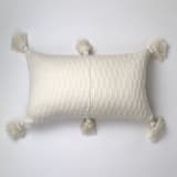 "Antigua Natural White Solid Handwoven Cotton Throw Pillow" - Throw Pillows in white by Archive New York