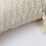 "Antigua Natural White Solid Handwoven Cotton Throw Pillow" - Throw Pillows in white by Archive New York