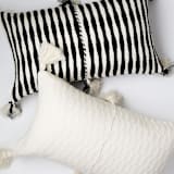 "Antigua Natural White Solid Handwoven Cotton Throw Pillow" - Throw Pillows in white by Archive New York