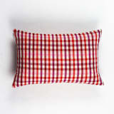 "Noel Plaid Handwoven Cotton Throw Pillow, Size 12" x 20"" - Throw Pillows in red by Archive New York