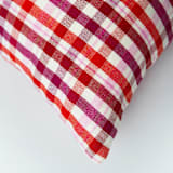 "Noel Plaid Handwoven Cotton Throw Pillow, Size 12" x 20"" - Throw Pillows in red by Archive New York