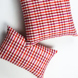 "Noel Plaid Handwoven Cotton Throw Pillow, Size 12" x 20"" - Throw Pillows in red by Archive New York