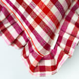 "Noel Plaid Handwoven Cotton Ruffle Pillow" - Throw Pillows in red by Archive New York