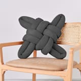 "Graphite Vegan Suede Knot Pillow" - Throw Pillows in gray by Knots Studio