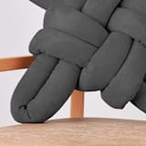 "Graphite Vegan Suede Knot Pillow" - Throw Pillows in gray by Knots Studio