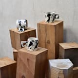 "Rock Handmade Ceramic Coffee Mug - Black & White Splatterware" - Mugs and Teacups in black by OWO Cerámica