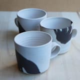 "Cloudy Black mug" - Mugs and Teacups in white by Sharon Tamir
