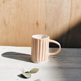 "Organic Ceramic Lined Mug in Blush" - Mugs and Teacups in pink by Bridget Dorr