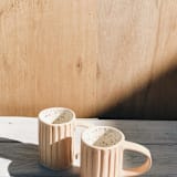 "Organic Ceramic Lined Mug in Blush" - Mugs and Teacups in pink by Bridget Dorr