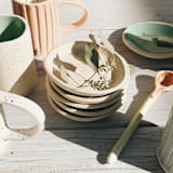 "Organic Ceramic Lined Mug in Blush" - Mugs and Teacups in pink by Bridget Dorr