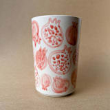 "Unique handmade ceramic cup with pomegranates" - Mugs and Teacups in multicolor by Alexandra Dzh