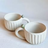 "Fluted Marble Mug" - Mugs and Teacups in white by Cloude Made