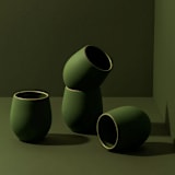 "Coffee/Tea Cup Set of 4" - Mugs and Teacups in green by Powered By People