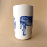 "Unique handmade ceramic cup with donkeys" - Mugs and Teacups in multicolor by Alexandra Dzh