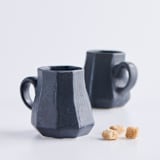 "Formation Mug in Jet Black" - Mugs and Teacups in black by Lauren Herzak Bauman