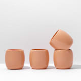 "S/4 Small Espresso Cup - Coral" - Mugs and Teacups in orange by Powered By People