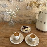 "COFFEE CUP GREIGE" - Mugs and Teacups in beige by Jana Mistrik