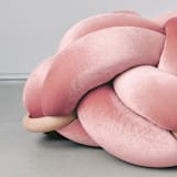 "(M) Mauve Velvet Knot Floor Cushion" - Ottomans and Poufs in pink by Knots Studio