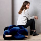 "(L) Midnight Blue Velvet Knot Floor Cushion" - Ottomans and Poufs in blue by Knots Studio