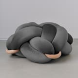 "(L) gray Velvet Knot Floor Cushion" - Ottomans and Poufs in gray by Knots Studio