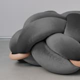 "(L) gray Velvet Knot Floor Cushion" - Ottomans and Poufs in gray by Knots Studio