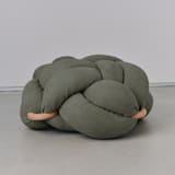 "(L) Army Green Vegan Suede Knot Floor Cushion" - Ottomans and Poufs in green by Knots Studio