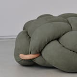 "(L) Army Green Vegan Suede Knot Floor Cushion" - Ottomans and Poufs in green by Knots Studio